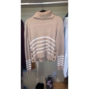 Striped Turtles Neck Sweater